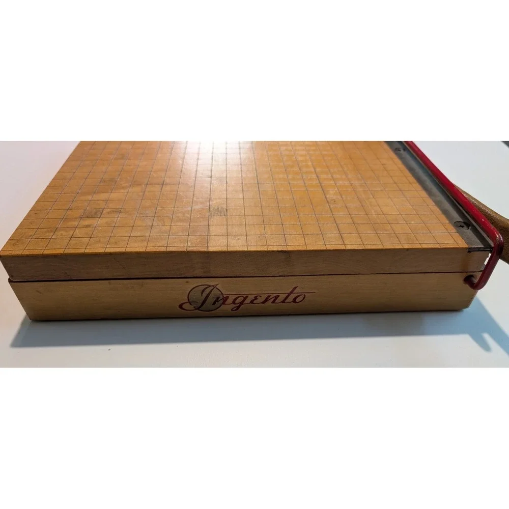 Ingento No. 4 Paper Cutter Guillotine Trimmer #4 Wood Cast Iron 12